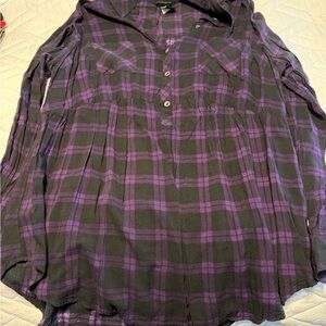Torrid Purple Plaid Women's Blouse